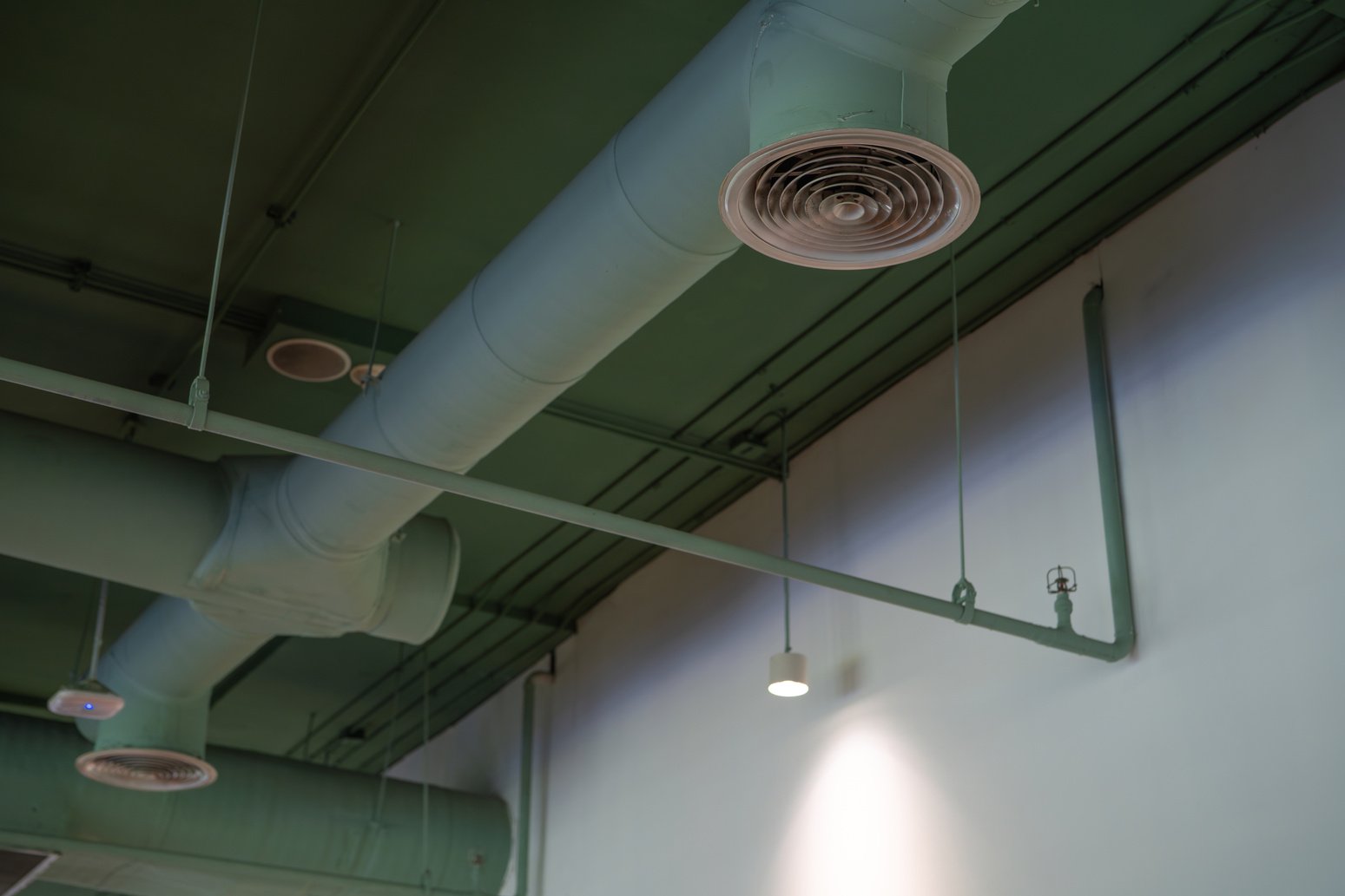 Air ventilation system. Air conditioner pipe. Ventilation duct.